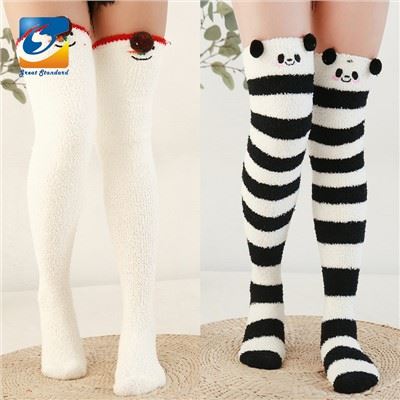 Musim Dingin Fashion Wanita Berbulu Lucu Paha Tinggi Kaus Kaki